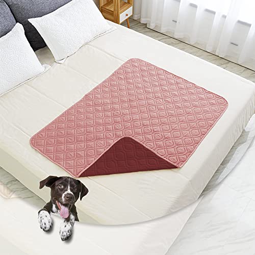 Ameritex Reversible Waterproof Dog Bed Cover – Microfiber Pet Blanket, Pink and Burgundy, 70 x 30 Inches