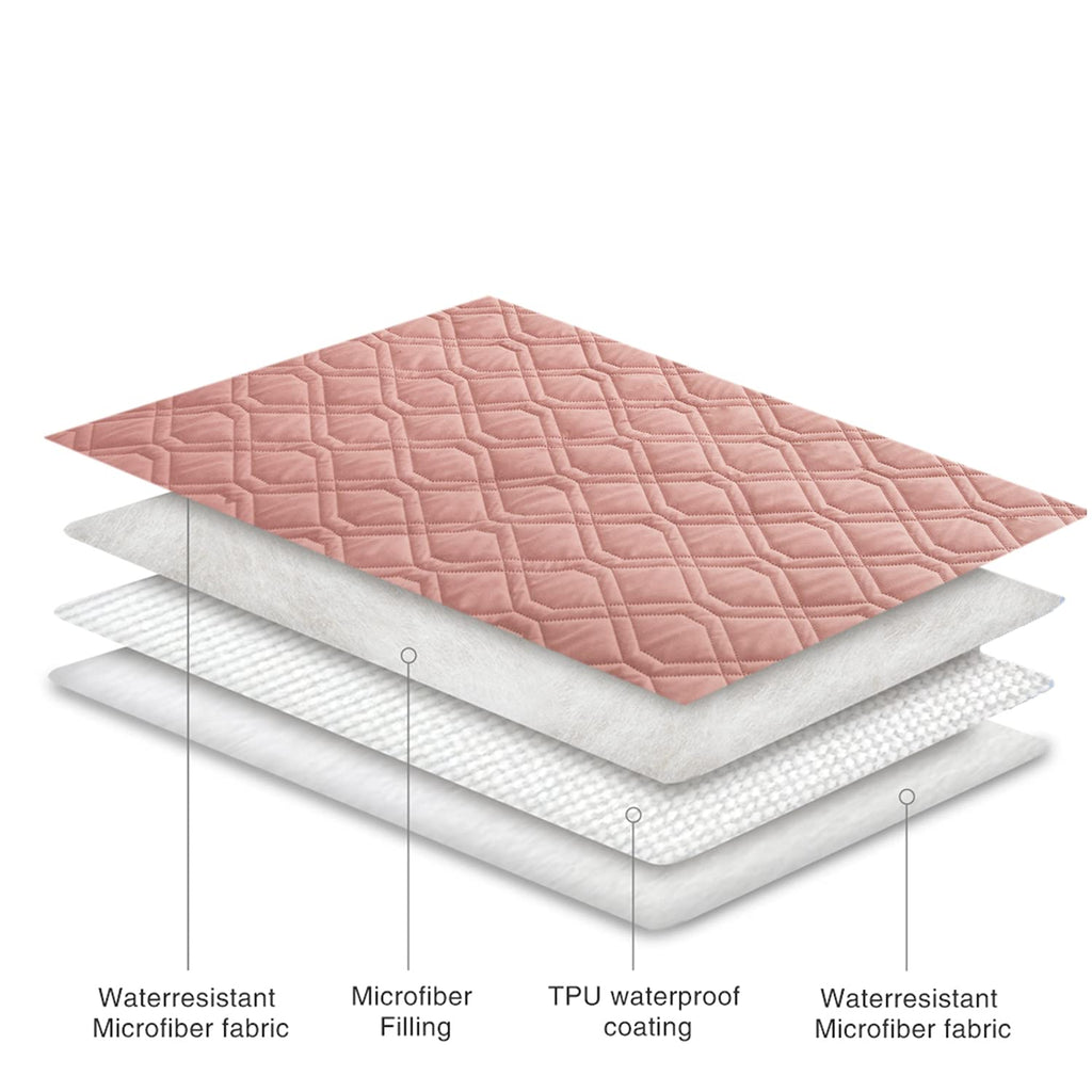 Ameritex Reversible Waterproof Dog Bed Cover – Microfiber Pet Blanket, Pink and Burgundy, 70 x 30 Inches