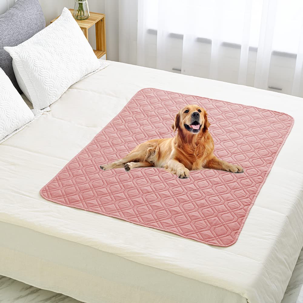 Ameritex Reversible Waterproof Dog Bed Cover – Microfiber Pet Blanket, Pink and Burgundy, 70 x 30 Inches
