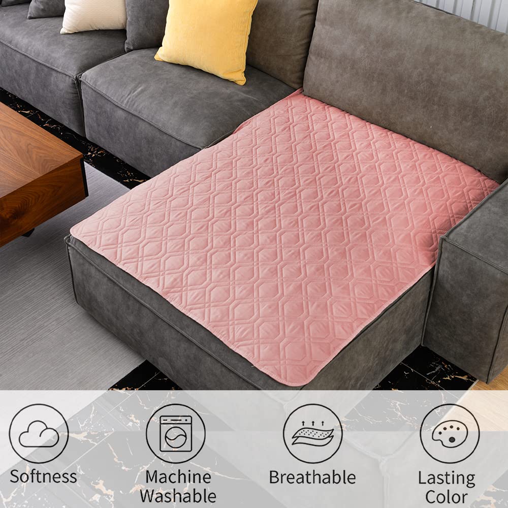 Ameritex Reversible Waterproof Dog Bed Cover – Microfiber Pet Blanket, Pink and Burgundy, 70 x 30 Inches