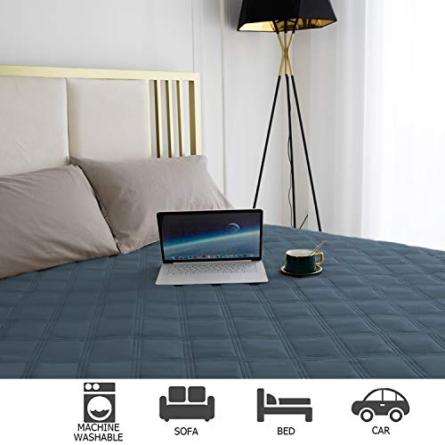 Ameritex Waterproof Dog Bed Cover - Navy Blue 40x50 Inch Pet Blanket with Anti-Slip Back