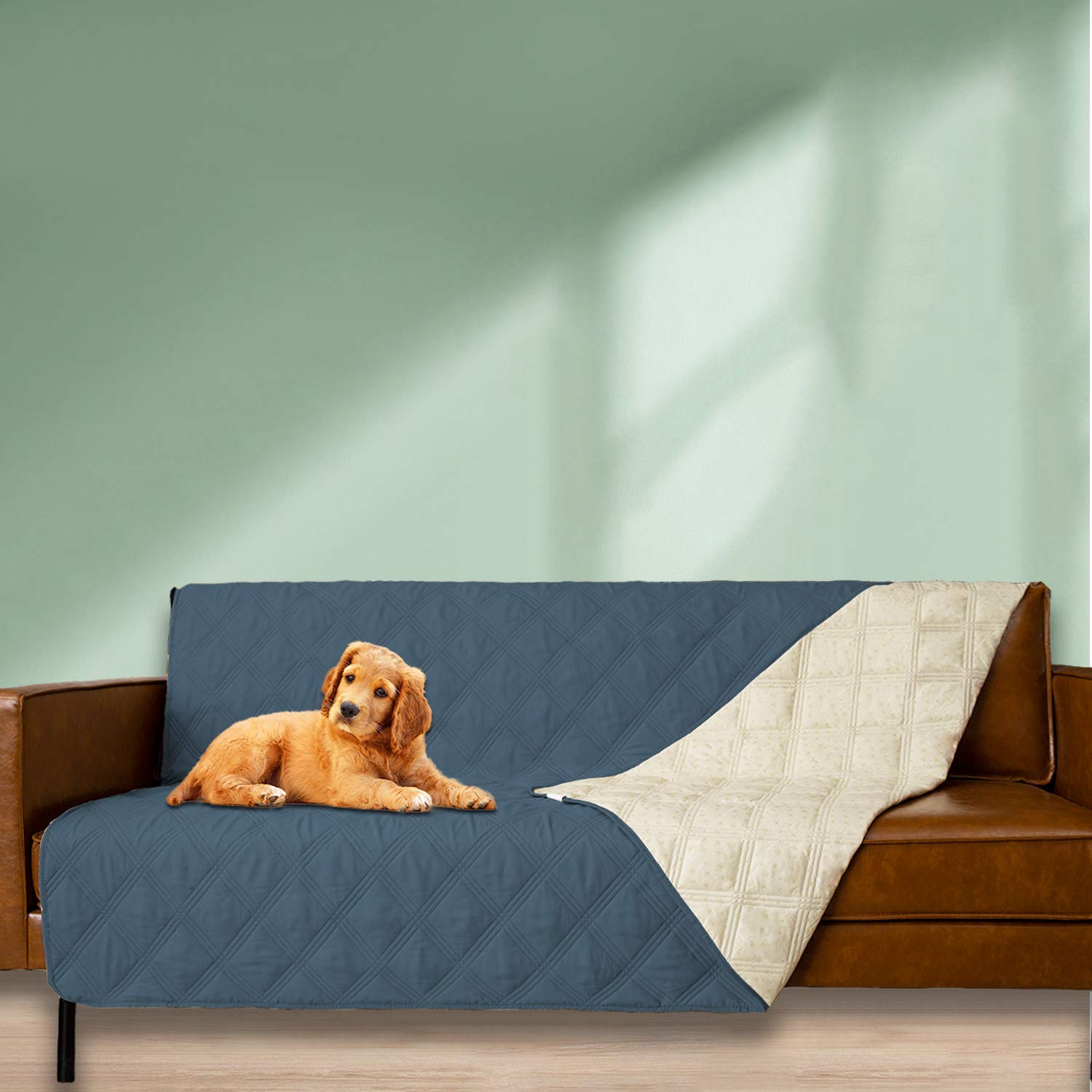 Ameritex Waterproof Dog Bed Cover - Navy Blue 40x50 Inch Pet Blanket with Anti-Slip Back