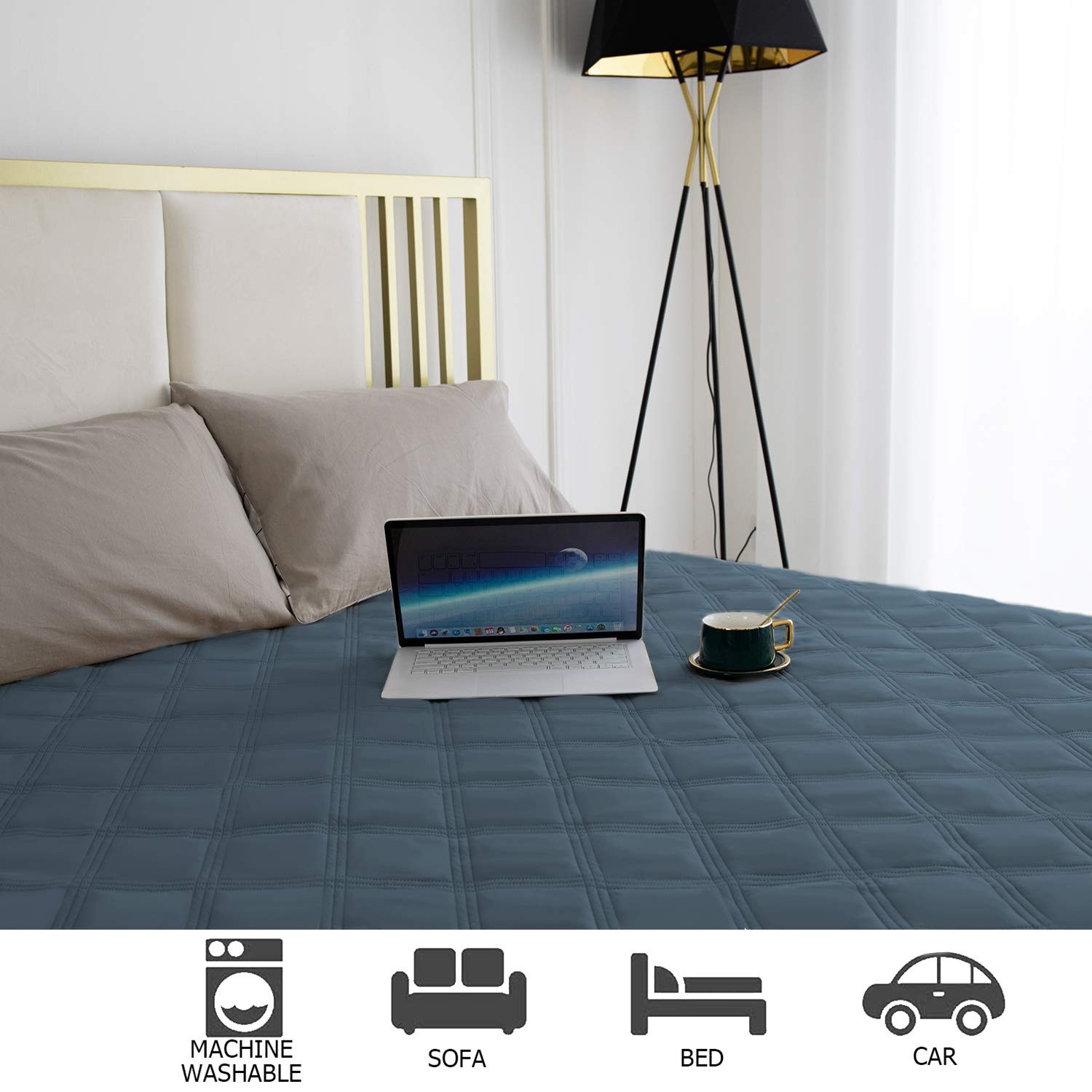 Ameritex Waterproof Dog Bed Cover - Navy Blue 40x50 Inch Pet Blanket with Anti-Slip Back