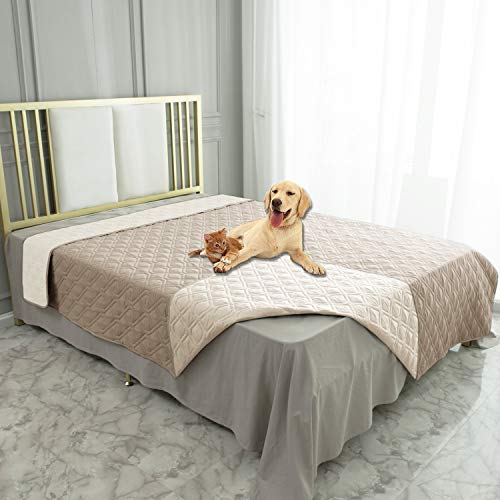 Ameritex Waterproof Dog Bed Cover - Reversible Microfiber Pet Blanket for Furniture