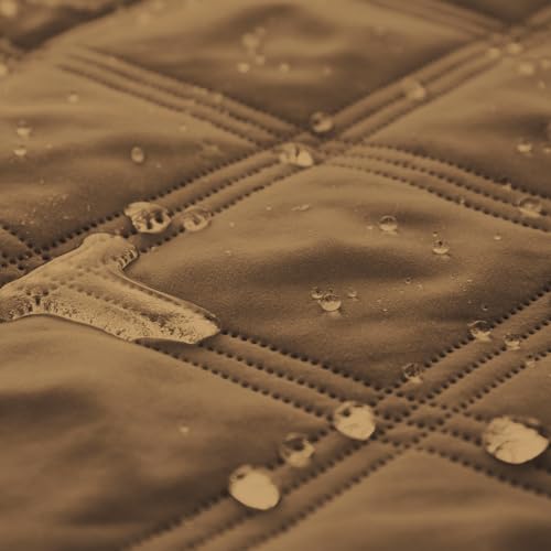 Ameritex Waterproof Dog Bed Cover – Camel Microfiber Blanket with Anti-Slip Back