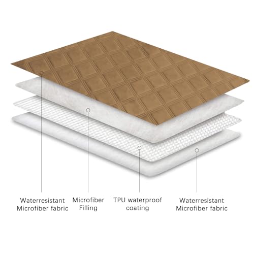Ameritex Waterproof Dog Bed Cover – Camel Microfiber Blanket with Anti-Slip Back