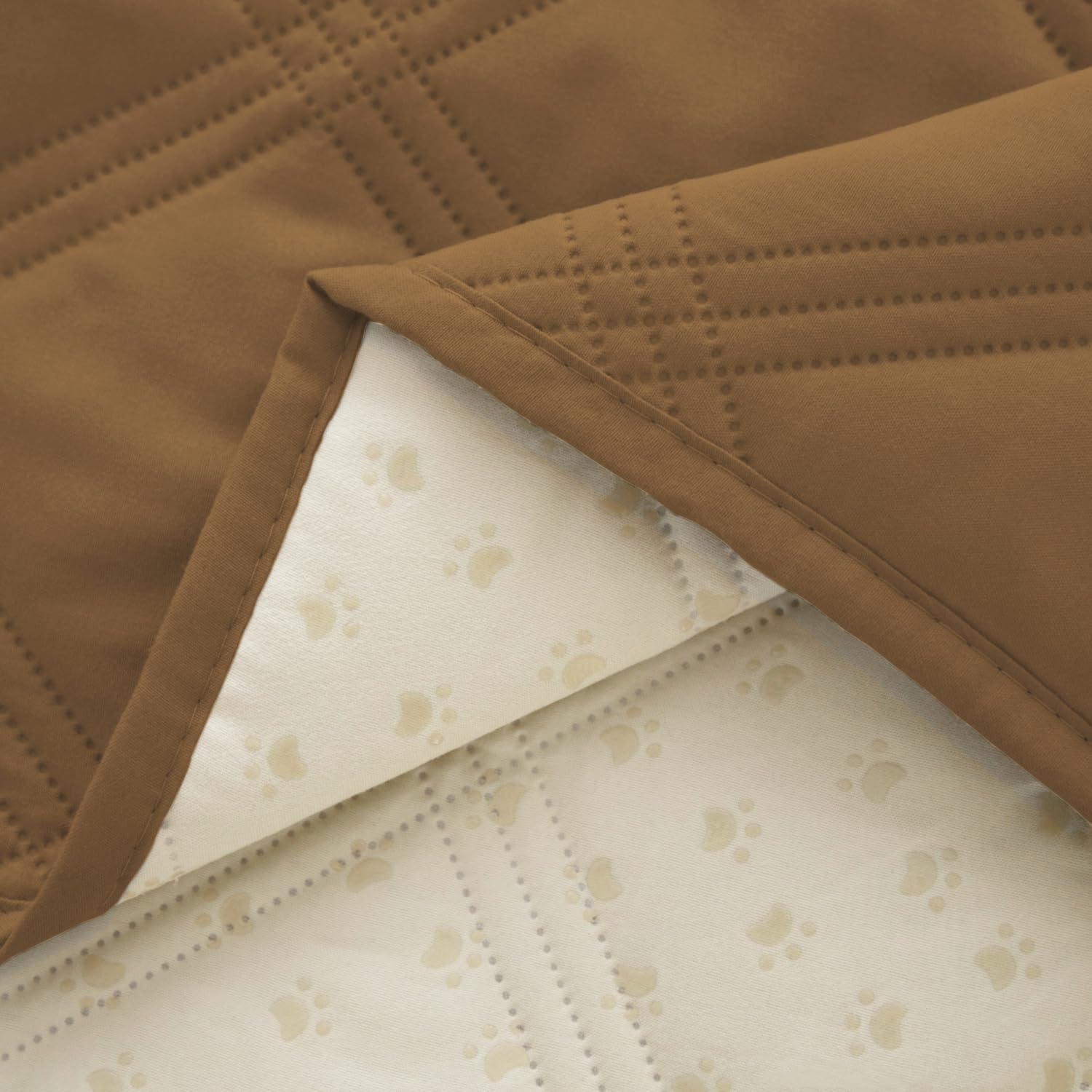 Ameritex Waterproof Dog Bed Cover – Camel Microfiber Blanket with Anti-Slip Back