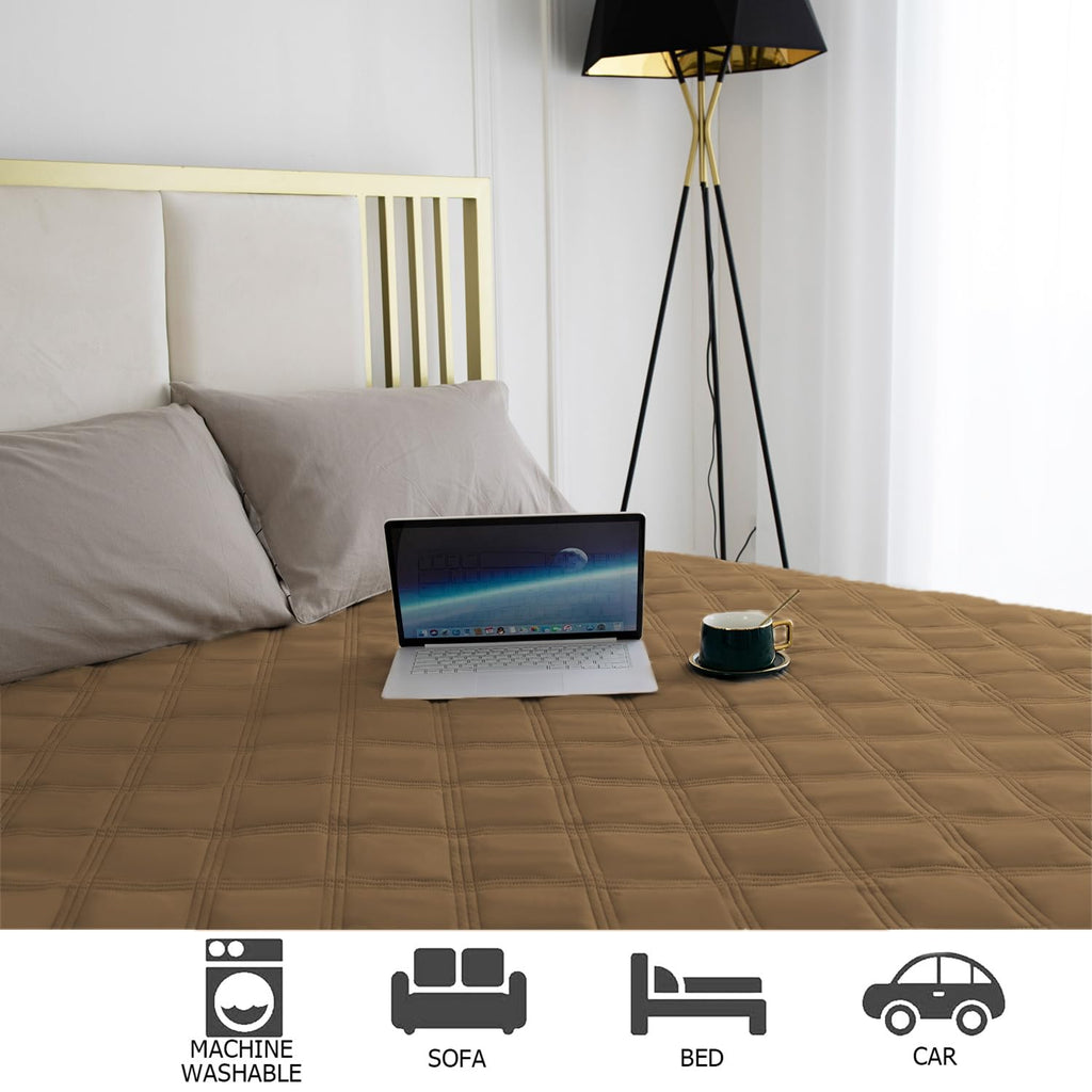 Ameritex Waterproof Dog Bed Cover – Camel Microfiber Blanket with Anti-Slip Back