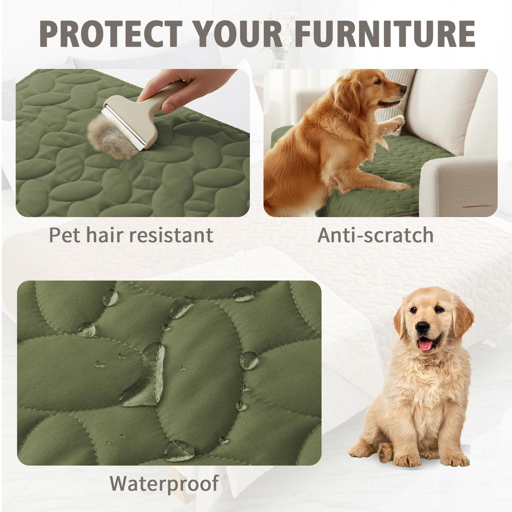 Ameritex Waterproof Pet Bed Cover 30x70 Inch Green - Anti-Slip Dog Blanket for Sofa and Furniture
