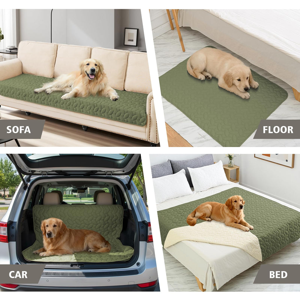 Ameritex Waterproof Pet Bed Cover 30x70 Inch Green - Anti-Slip Dog Blanket for Sofa and Furniture