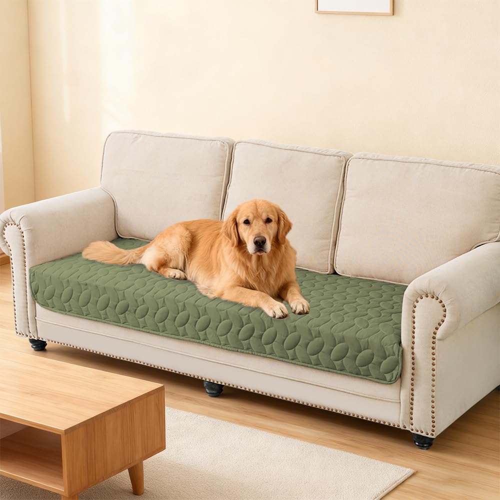 Ameritex Waterproof Pet Bed Cover 30x70 Inch Green - Anti-Slip Dog Blanket for Sofa and Furniture