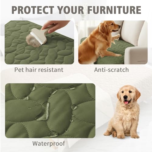 Ameritex Waterproof Pet Bed Cover 30x70 Inch Green - Anti-Slip Dog Blanket for Sofa and Furniture