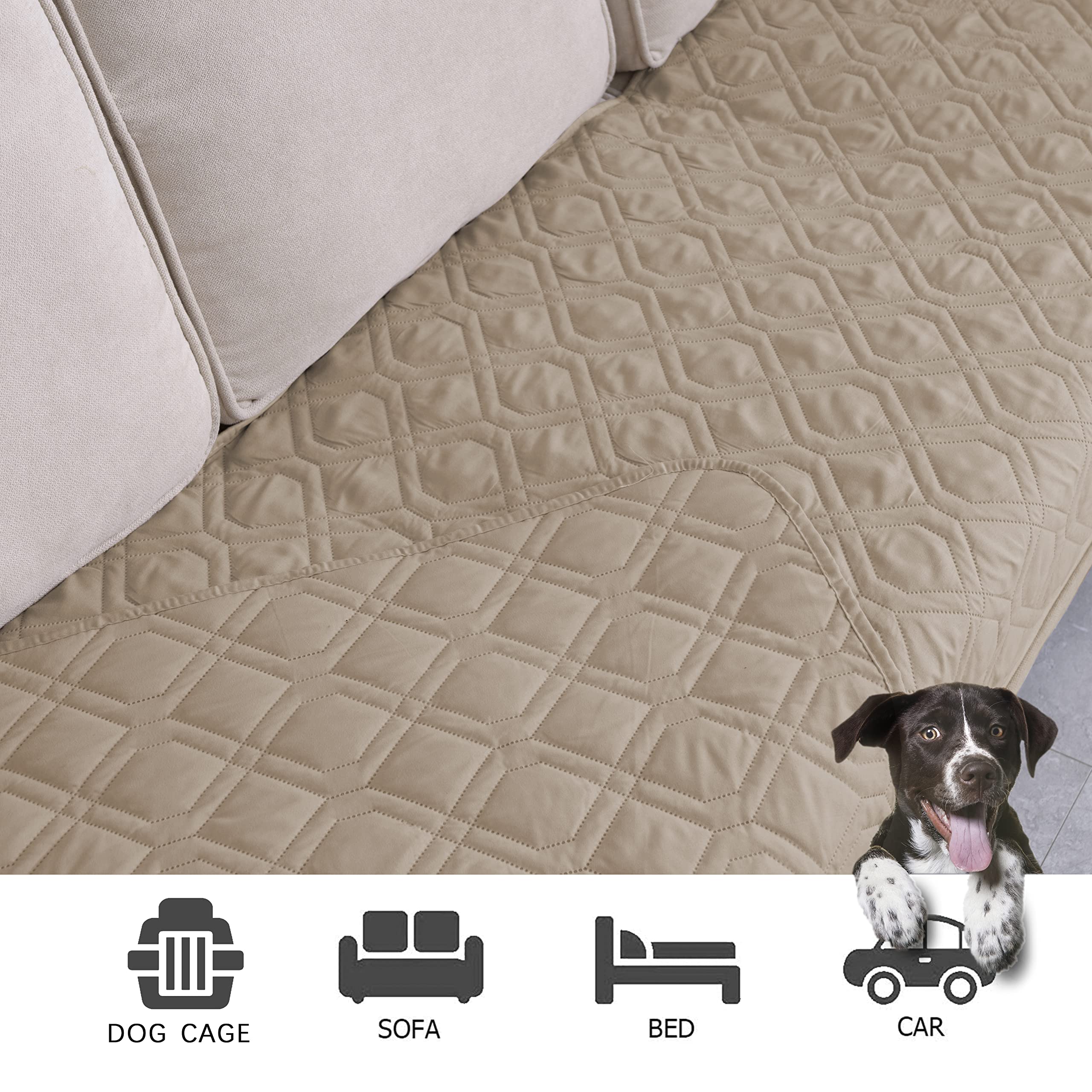 Ameritex Waterproof Reversible Dog Bed Cover - Beige 70x30