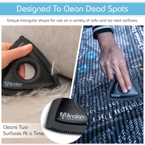 Analan Mini Pet Hair Remover – Triangle Dog Hair Removal Tool for Car, Couch, and Carpet
