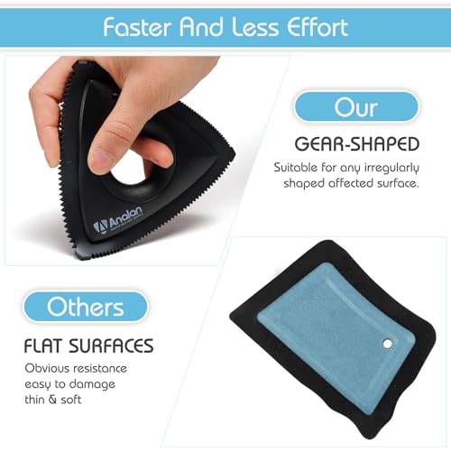 Analan Mini Pet Hair Remover – Triangle Dog Hair Removal Tool for Car, Couch, and Carpet