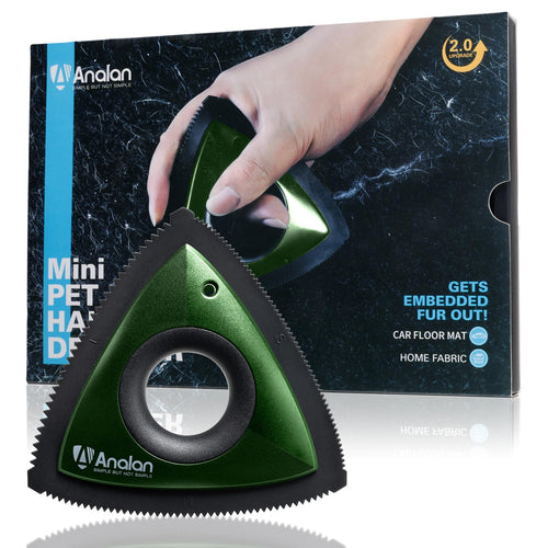 Analan Mini Pet Hair Remover – Triangle Dog Hair Removal Tool for Car, Couch, and Carpet