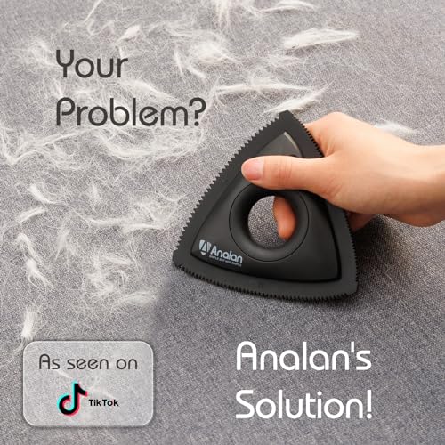 Analan Mini Pet Hair Remover – Triangle Tool for Car, Carpet, Couch & Furniture, Reusable, Rose Pink