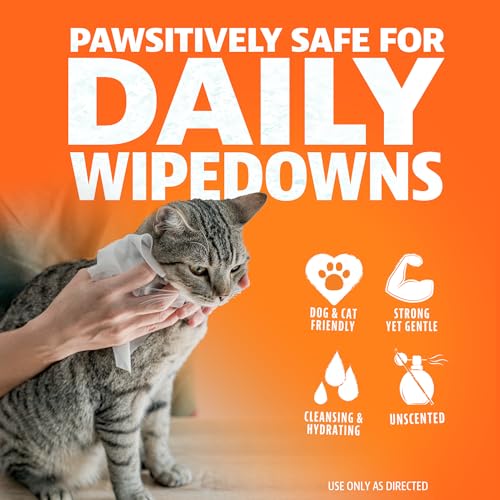Angry Orange Unscented Pet Wipes 320 Count – Hypoallergenic, Fragrance-Free with Aloe & Chamomile for Dogs and Cats