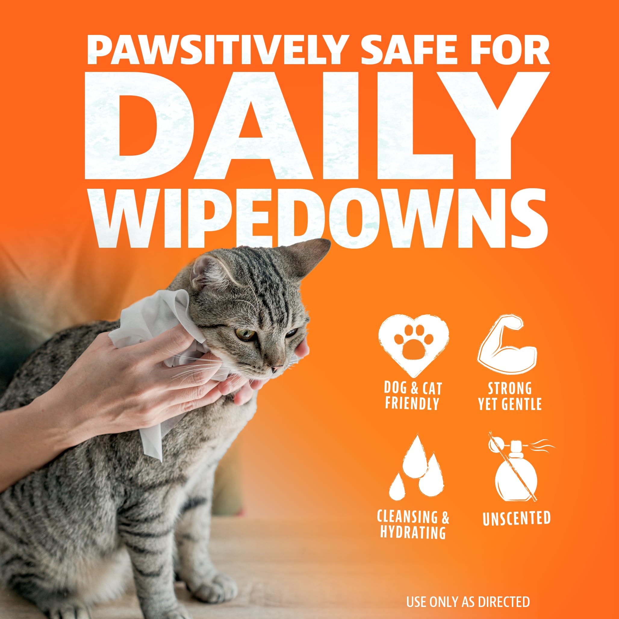Angry Orange Unscented Pet Wipes 320 Count – Hypoallergenic, Fragrance-Free with Aloe & Chamomile for Dogs and Cats