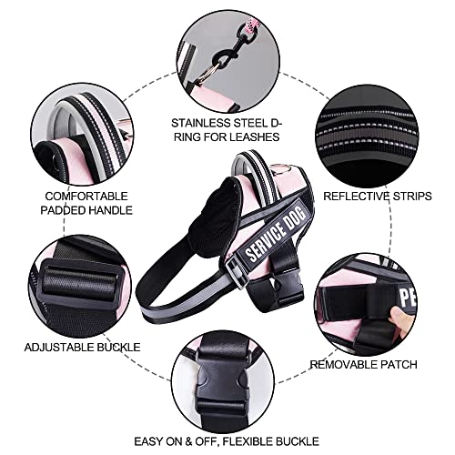 Animire Dog Vest Harness and Patches Set - Pink XX-Small (Chest 12-15 inches) with 8 Training Patches