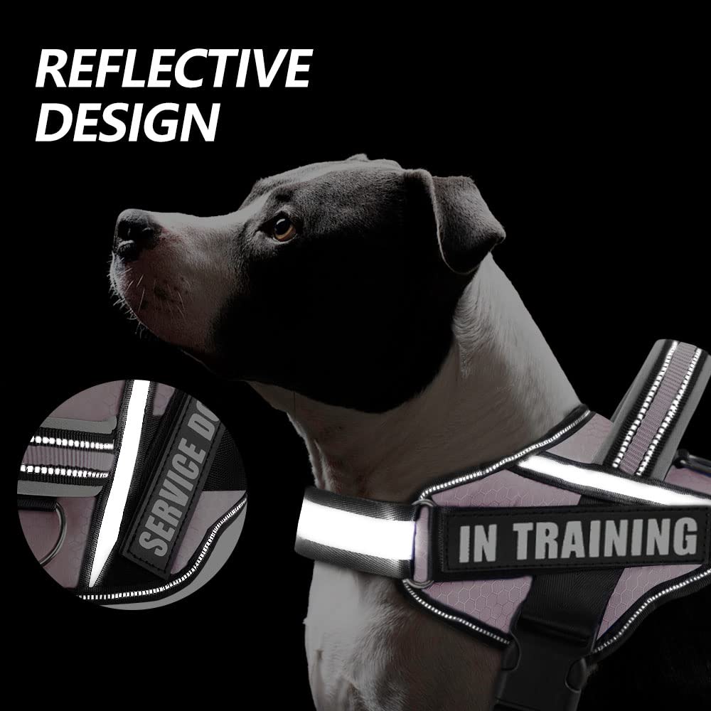 Animire Dog Vest Harness and Patches Set - Pink XX-Small (Chest 12-15 inches) with 8 Training Patches