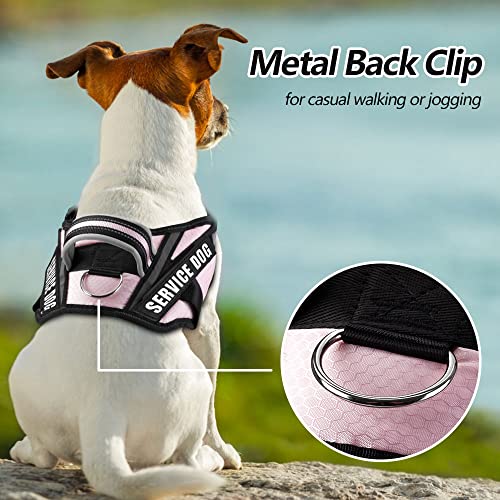 Animire Dog Vest Harness and Patches Set - Pink XX-Small (Chest 12-15 inches) with 8 Training Patches