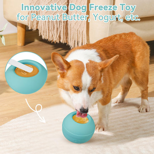Animire Freezable Dog Lick Toy – Stuffable Wobbly Enrichment for Boredom Relief (Teal Blue, Small)