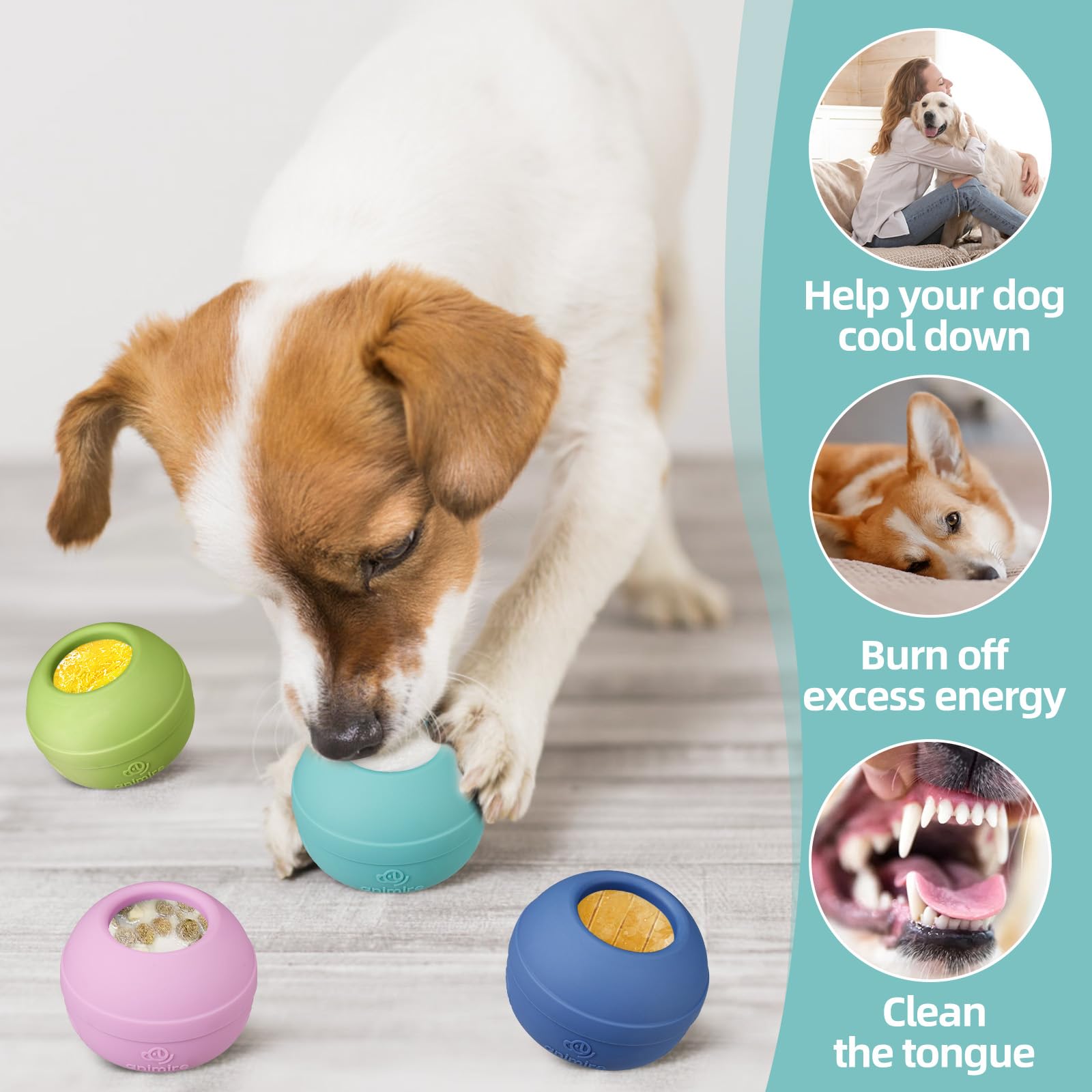 Animire Freezable Dog Lick Toy – Stuffable Wobbly Enrichment for Boredom Relief (Teal Blue, Small)