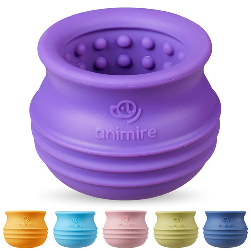 Animire Wobbly Treat Dispensing Dog Toy - Small Purple Interactive Puzzle for Boredom, Frozen Lick Toy