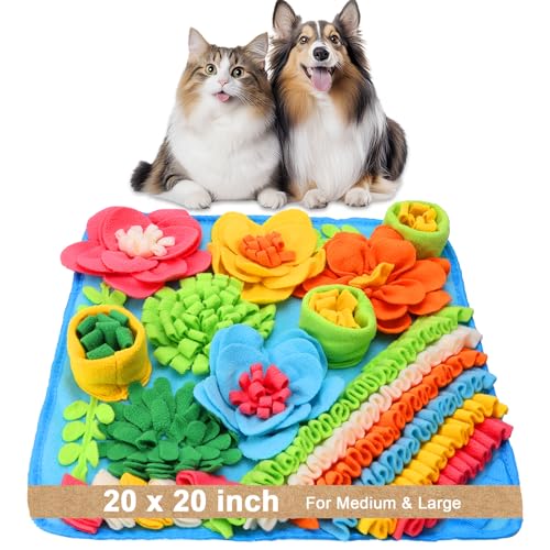 Ankilo Snuffle Mat for Dogs - 20x20 Inch Large Feeding Mat with Non-Slip Bottom, Machine Washable