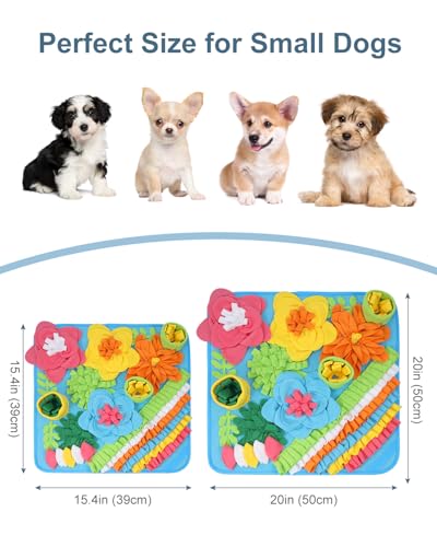 Ankilo Snuffle Mat for Dogs - 20x20 Inch Large Feeding Mat with Non-Slip Bottom, Machine Washable