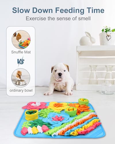 Ankilo Snuffle Mat for Dogs - 20x20 Inch Large Feeding Mat with Non-Slip Bottom, Machine Washable