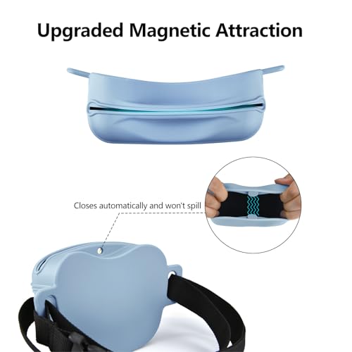 AOKLANT Pet Training Snack Pouch with Clicker - Upgraded Magnetic Closure, 1.66 Cup Silicone Belt Pouch for Dog Treats, Blue
