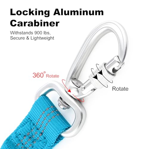 APAKBAK Dog Seat Belt for Car - Adjustable with Locking Hook & Reflective Strap, Light Blue