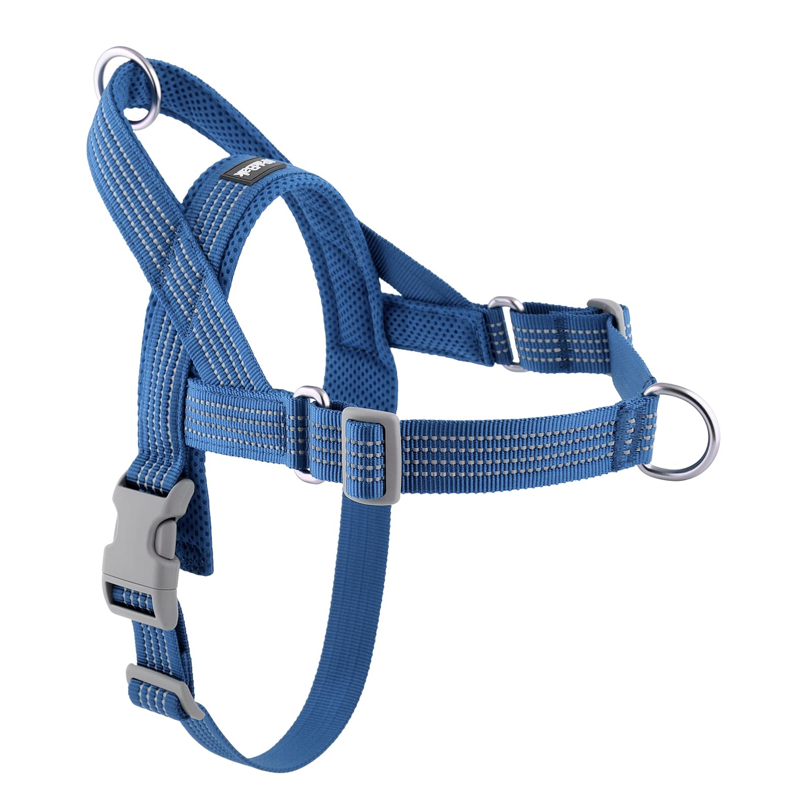 APAKBAK No Pull Dog Harness Blue Size S – Soft Mesh Padded Reflective with Handle & Front Clip for Small Dogs