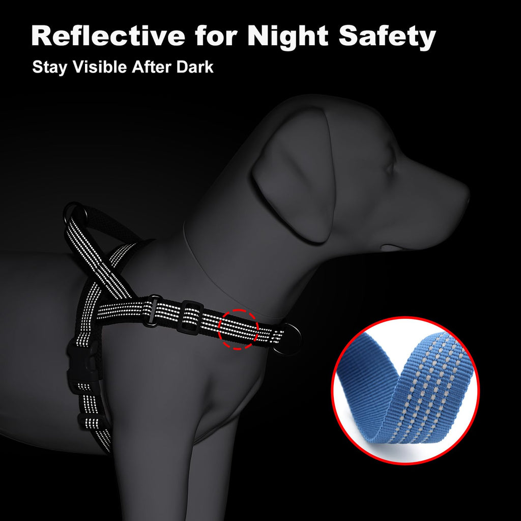 APAKBAK No Pull Dog Harness Blue Size S – Soft Mesh Padded Reflective with Handle & Front Clip for Small Dogs