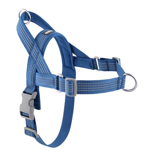 APAKBAK No Pull Dog Harness Blue Size S – Soft Mesh Padded Reflective with Handle & Front Clip for Small Dogs