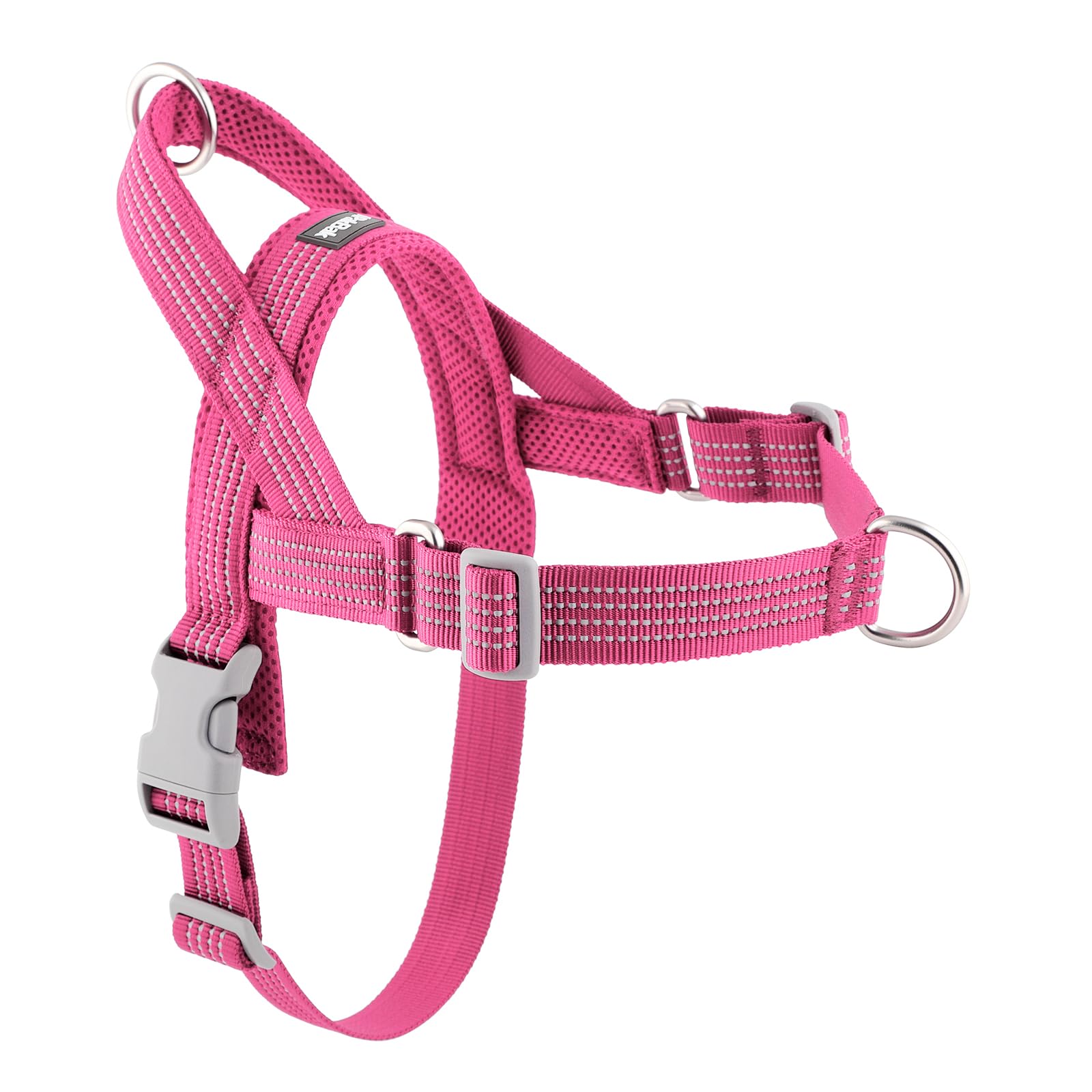 APAKBAK No Pull Dog Harness with Handle – Reflective, Adjustable, Front Clip for Training and Walking (Pink, L)