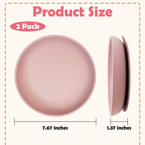 Apatal Silicone Dog Bowl Set of 2 – No-Spill Suction Cup Pet Bowls for Small & Medium Dogs, Pink