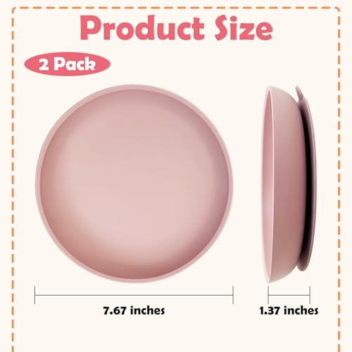 Apatal Silicone Dog Bowl Set of 2 – No-Spill Suction Cup Pet Bowls for Small & Medium Dogs, Pink