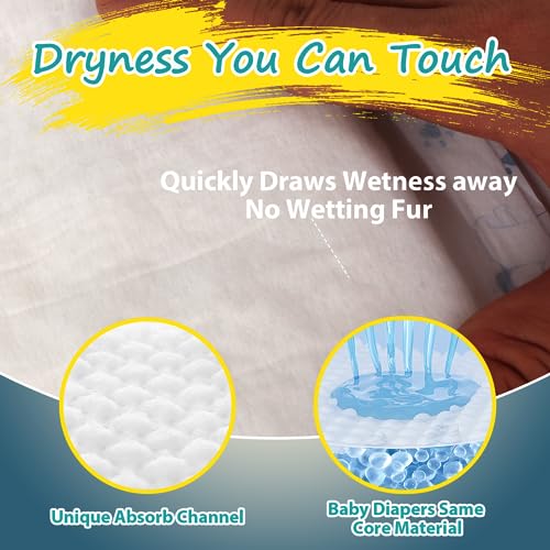 Apupmeo Disposable Dog Diaper Liners (20 Pack) - Size S - Cotton Booster Pads for Male/Female Dogs