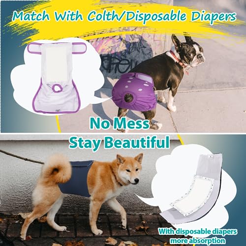 Apupmeo Disposable Dog Diaper Liners (20 Pack) - Size S - Cotton Booster Pads for Male/Female Dogs