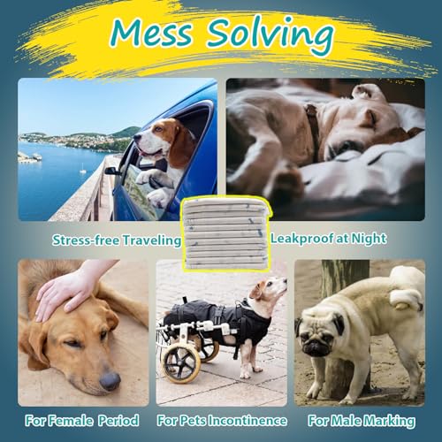 Apupmeo Disposable Dog Diaper Liners (20 Pack) - Size S - Cotton Booster Pads for Male/Female Dogs