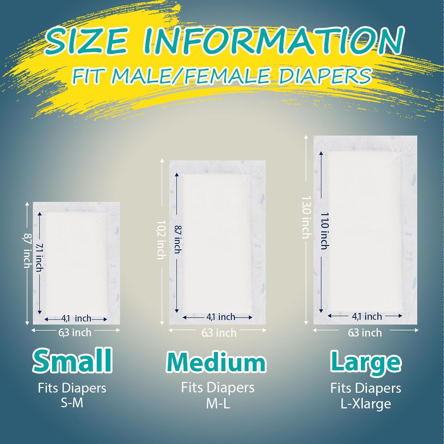 Apupmeo Disposable Dog Diaper Liners (20 Pack) - Size S - Cotton Booster Pads for Male/Female Dogs