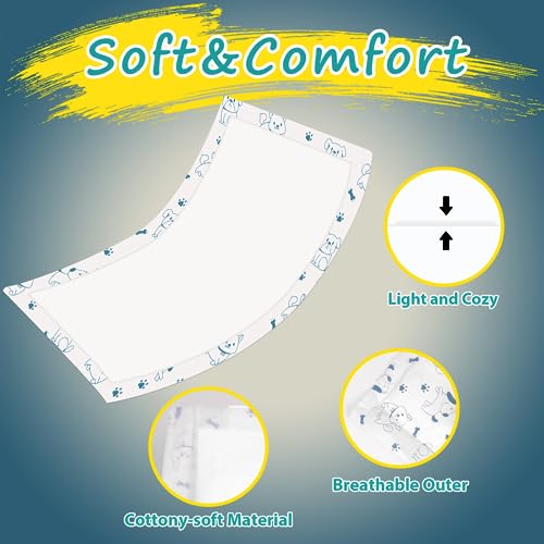 Apupmeo Disposable Dog Diaper Liners (20 Pack) - Size S - Cotton Booster Pads for Male/Female Dogs