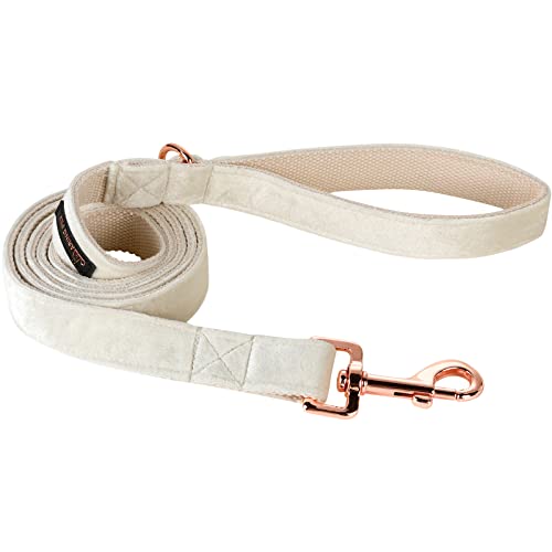 ARING PET White Velvet Dog Leash – Soft, Durable, Handmade Leash for Small to Large Dogs (Size M, 5ft)