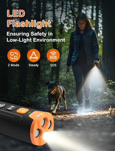 ATVIOO Ultrasonic Dog Bark Deterrent – 3 Emitters, Rechargeable, Indoor/Outdoor, Black