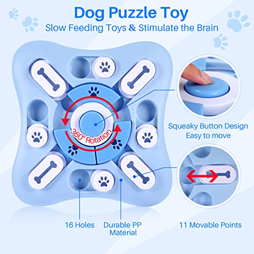 AVOAR Dog Puzzle Toy – Interactive Treat Game with 11 Movable Sliders, Squeaky Sound for Large, Medium, Small Dogs & Cats