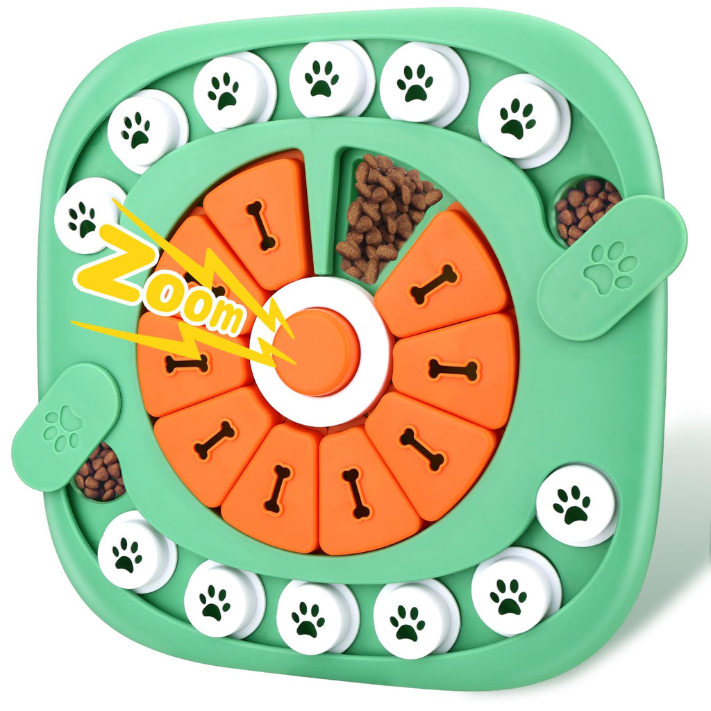 AVOAR Dog Puzzle Toy – Level 3 Green, Mentally Stimulating Treat Dispenser for Large Medium Dogs