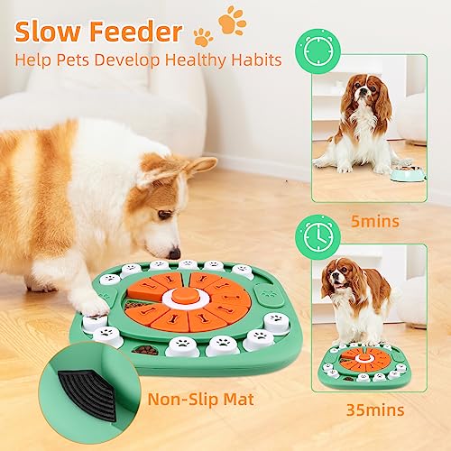 AVOAR Dog Puzzle Toy – Level 3 Green, Mentally Stimulating Treat Dispenser for Large Medium Dogs